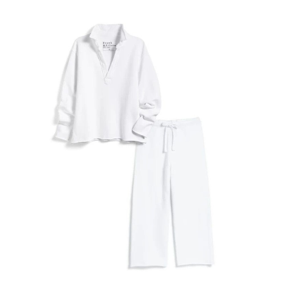 Frank & Eileen Carmel Travel Set Triple Fleece Combo White Small MSRP $296 - Picture 4 of 5